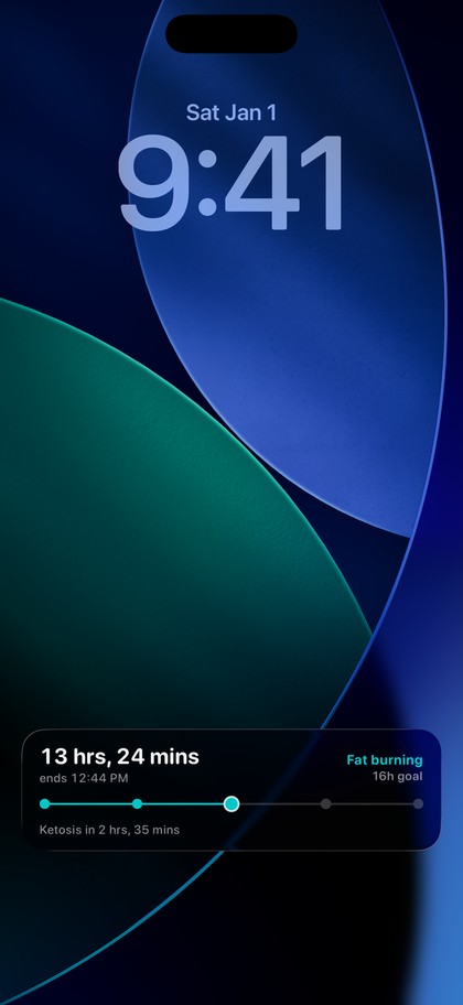 An iPhone Lock Screen with Climb's Live Activity counting a running fast